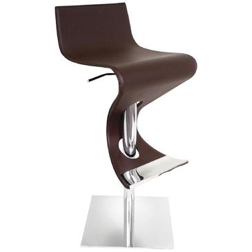 Lumisource Viva Bar Stool Regenerated Leather In Brown