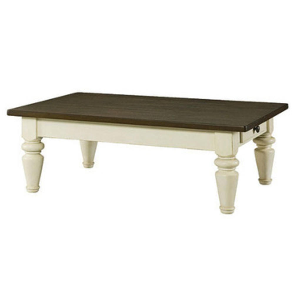 Hammary Heartland Rectangular Cocktail Table w/ Smoky Brown Top & Time-Worn Painted Bas