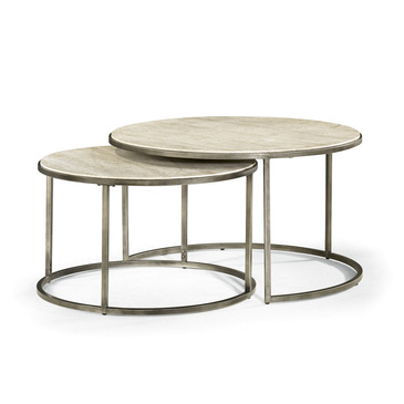 Hammary Modern Basics Round Cocktail Table w/ Textured Bronze Base