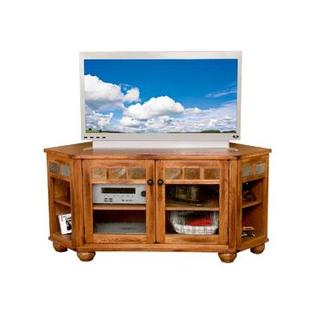 Sunny Designs Sedona Corner Hutch & TV Console In Rustic Oak
