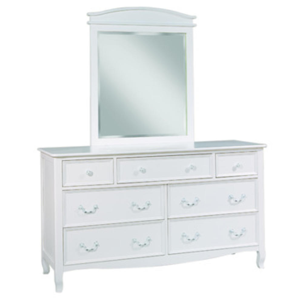BOLTON Emma 7 Drawer Dresser with Mirror Set In White