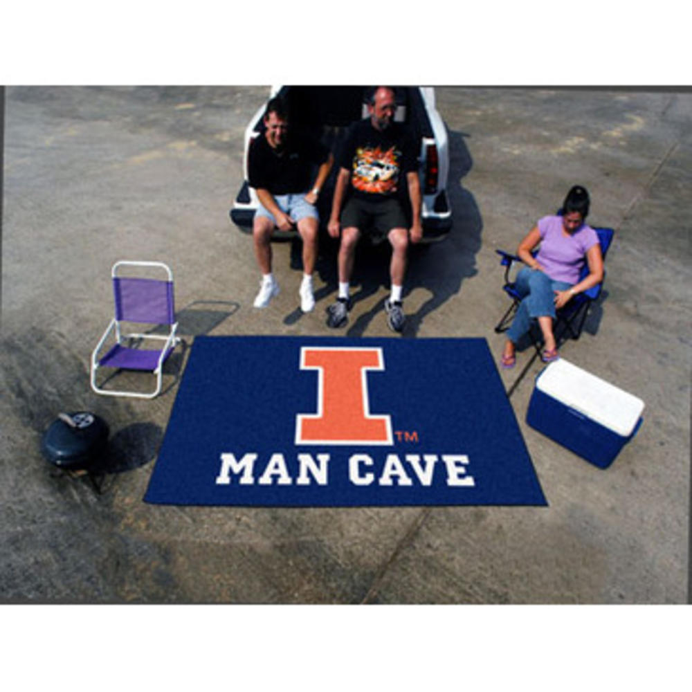 Fan Mats Illinois Man Cave Ultimat Rug 60"X96"