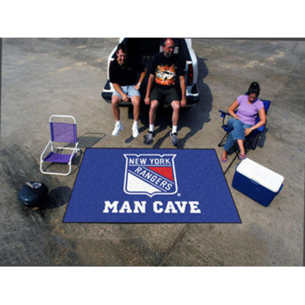 Fan Mats Nhl New York Rangers Man Cave Ultimat Rug 60"X96"