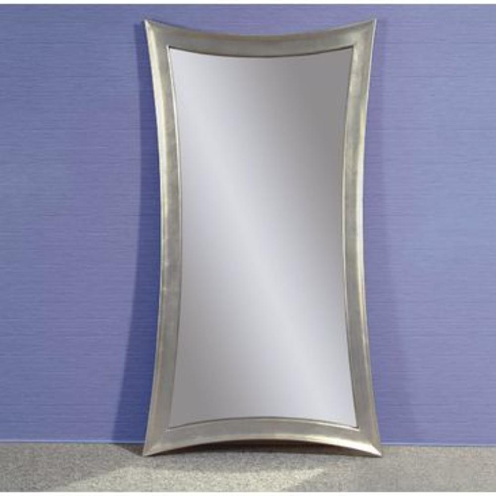 Bassett Mirror Company Bassett Contempo Hour-Glass Shaped Leaner Mirror in Silver Leaf