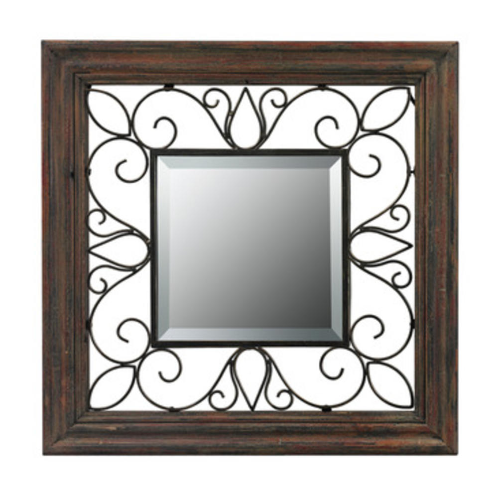 Sterling Industries 26-8652 Wood Framed Mirror w/ Iron Detailing