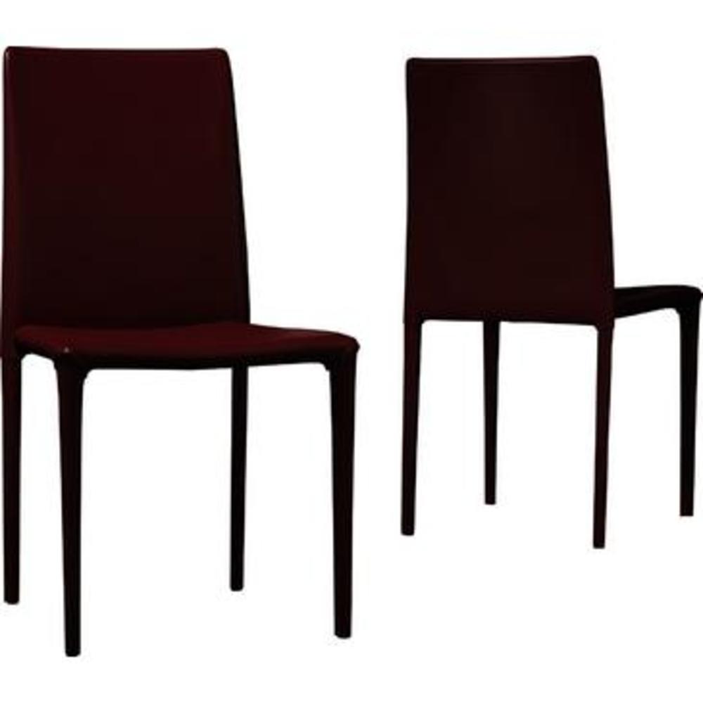 Modloft Varick Dining Chair in Red Eco-Leather [Set of 2]