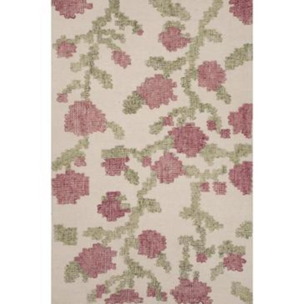 Jaipur Stitched Picked Rectangular Rug In White Asparagus And Aspen Green 5 foot X 8 foot