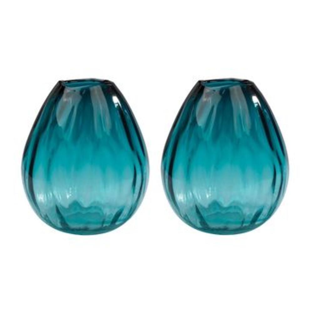 Dimond Aqua Ombre Vase - Set Of 2