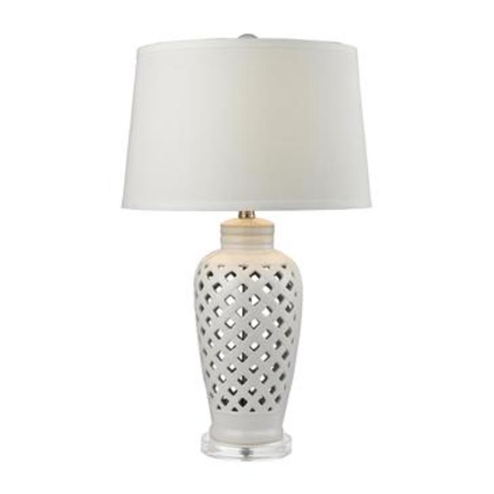 Dimond Lighting 27" Openwork Ceramic Table Lamp In White Regular Bulbs