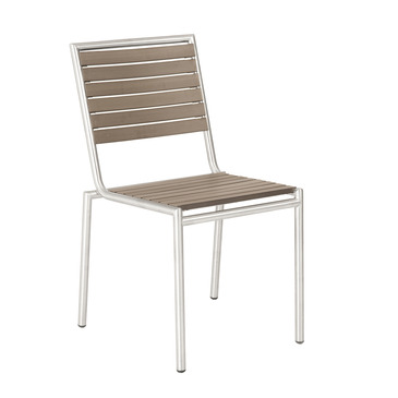 Euro Style Nathan Stacking Chair In Taupe Stainless Steel