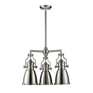 Landmark Lighting 66120 3 Chadwick Light Chandelier In Satin Nickel Landmark Lighting 66120 3 Chadwick