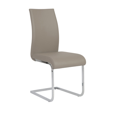 Euro Style Epifania Side Chair in Taupe & Chrome [Set of 4]