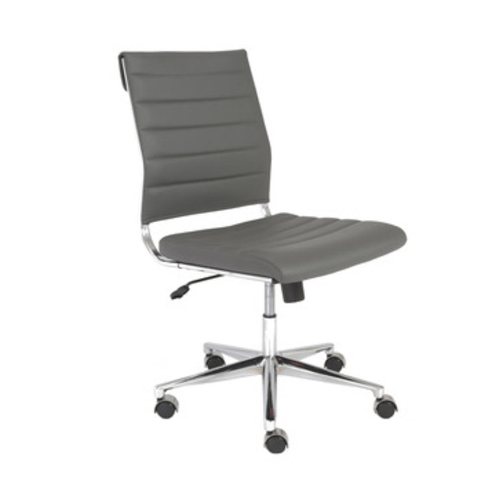 Euro Style Axel Low Back Office Chair in Gray & Aluminum