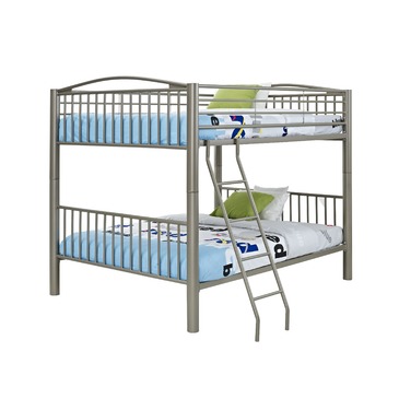 Powell Heavy Metal Pewter Bunk Bed, Heavy Metal Full Over Full Bunk Bed