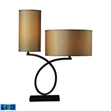 Dimond GreenwiCh LED Table Lamp In Aged Bronze With Light Gold Shade