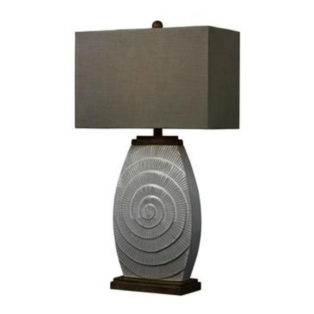 Dimond Glazed Ceramic Table Lamp With Natural Wood Tone Accents
