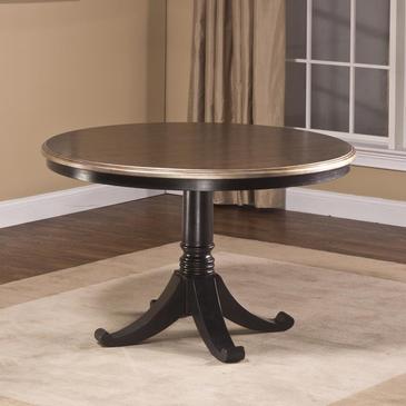 table pedestal dining round gray bennington distressed hillsdale