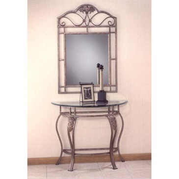 Hilale Bordeaux Half Moon Console Table W Mirror In Bronze Pewter Hilale Bordeaux Half Moon Console, Half Moon Console Table With Mirror