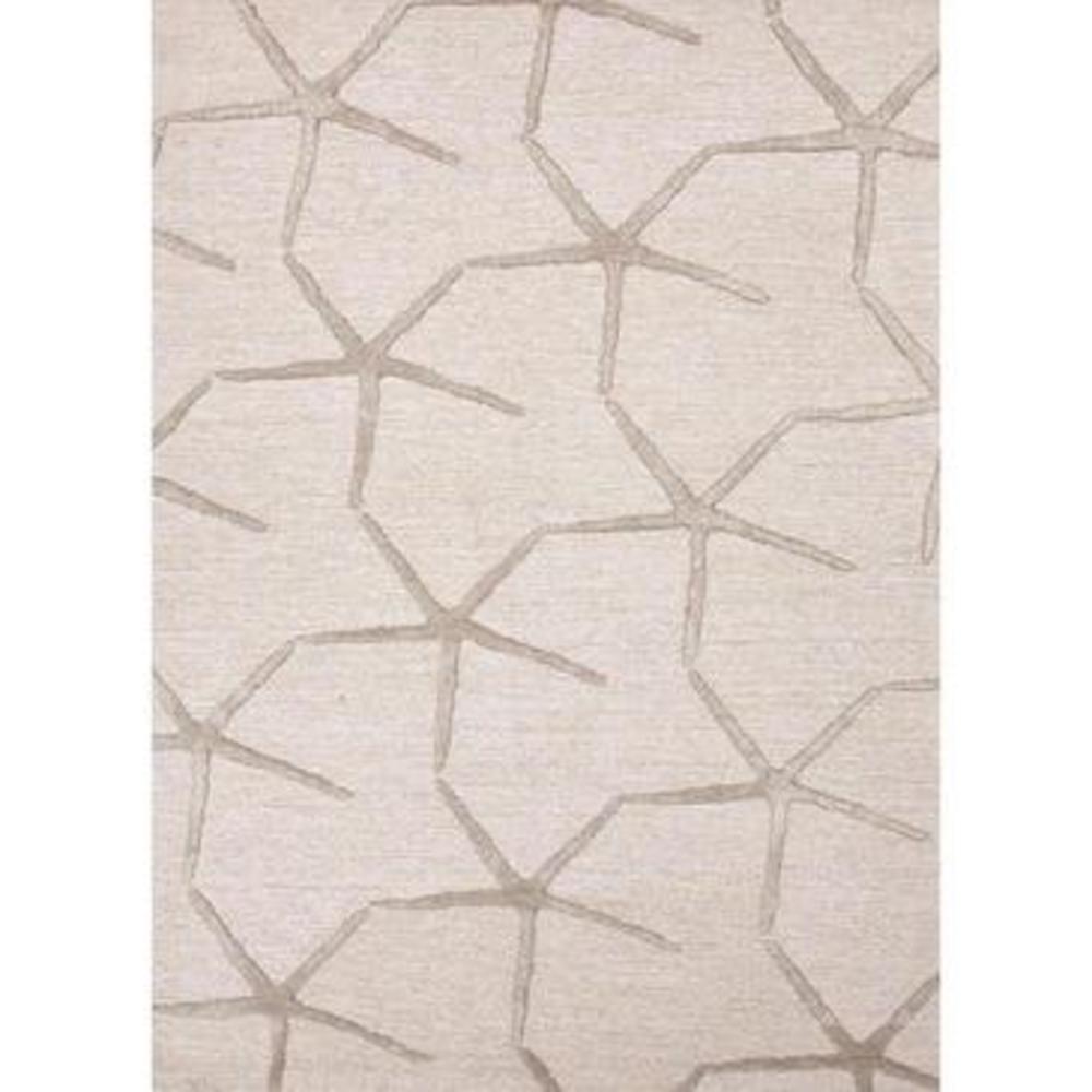 Jaipur Coastal Resort Starfishing Rectangular Rug In Oyster Gray And Lily White 5 foot X 8 foot
