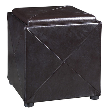 Modus Furniture Modus Upholstered Milano Storage Cube Chocolate Leather