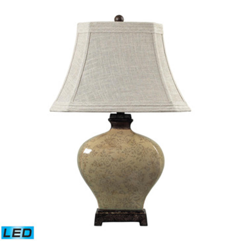 Dimond Normandie Ceramic Distressed Floral Glaze Table Lamp - LED Offering Up To 800 L