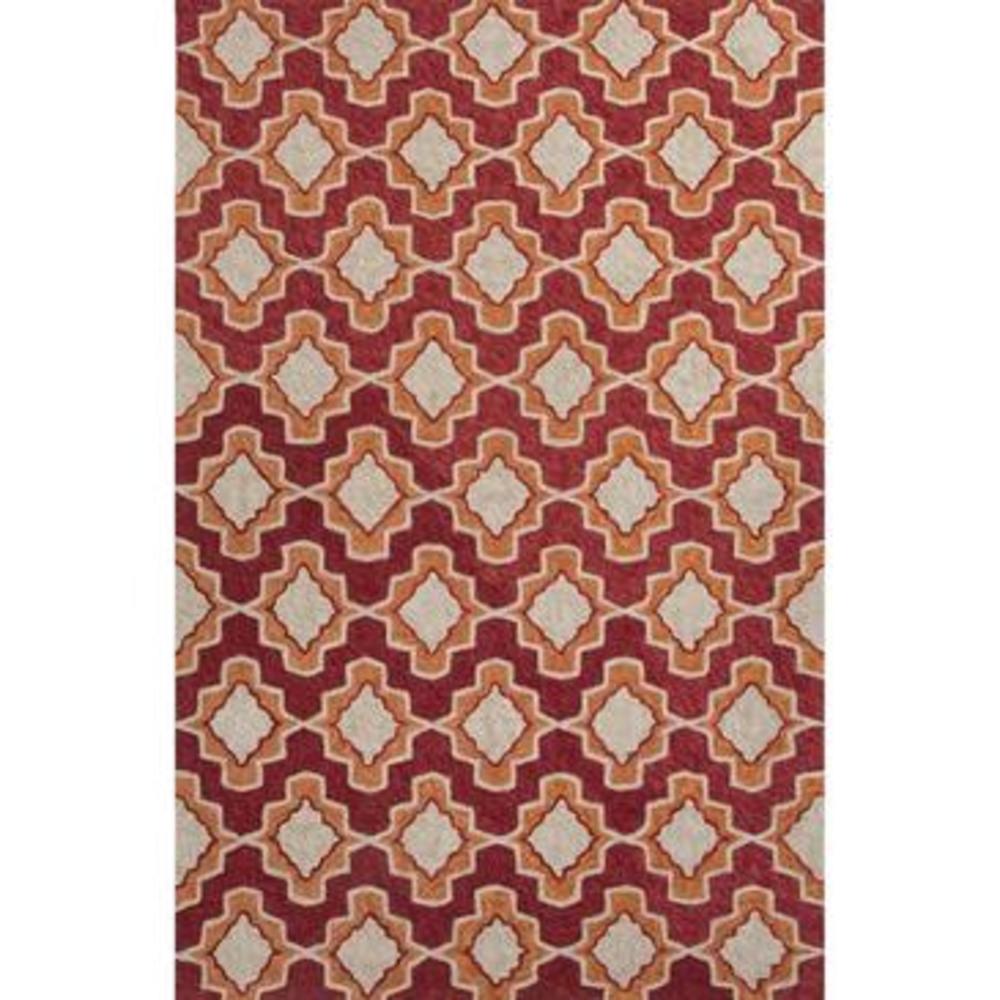 Jaipur Catalina Temple Rectangular Rug In Ruby Wine And Apricot Orange 5 foot X 7 foot 6 inches