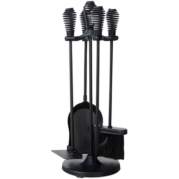 UniFlame F-1032 5 Piece Black Stoveset with Spring Handles