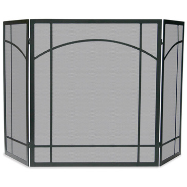 UniFlame S-1023 3 Fold Black Wrought Iron Mission Screen