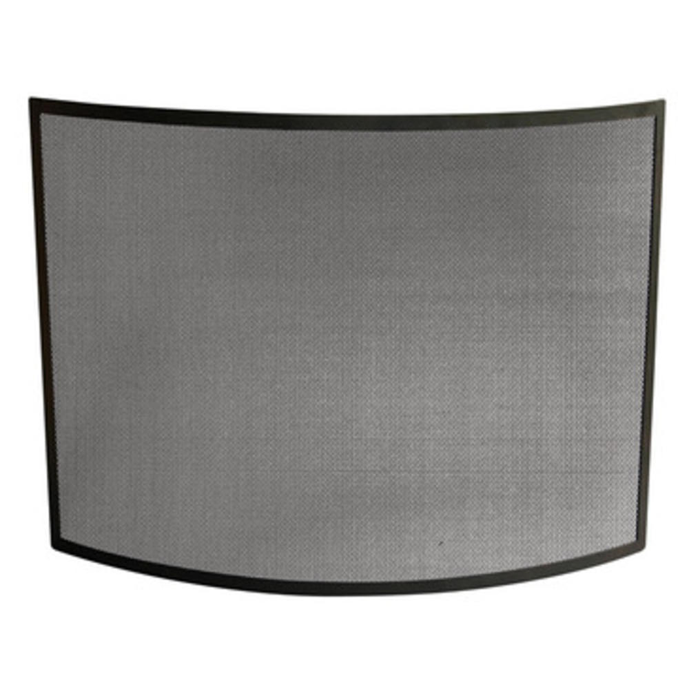 UniFlame S-1042 Single Panel Curved Black Wrought Iron Screen