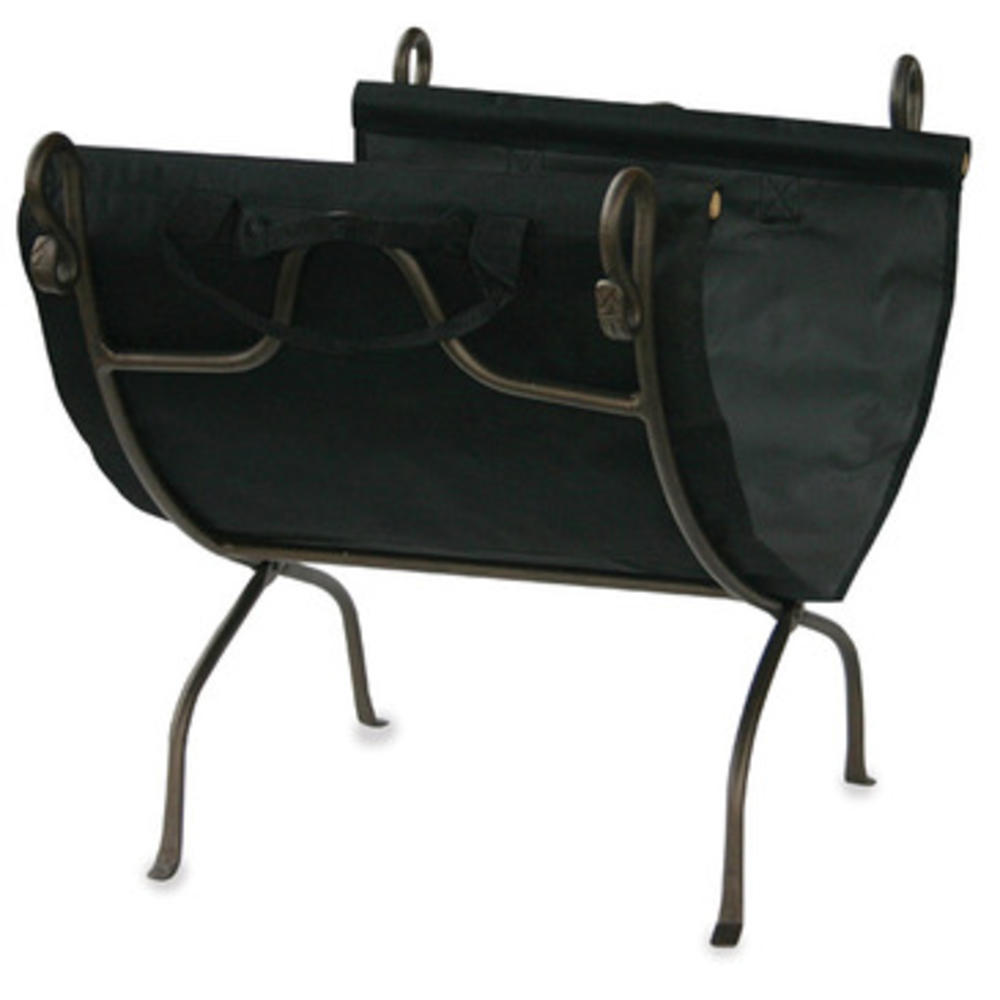 UniFlame W-1617 Bronze Wrought Iron Log Rack with Canvas Carrier