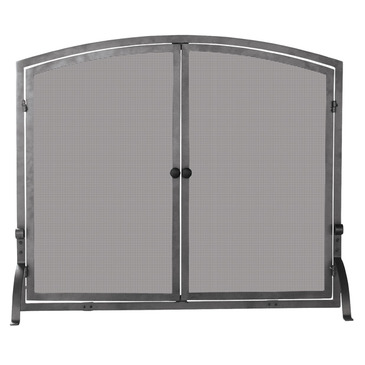 UniFlame S-1146 Single Panel Olde World Iron Screen with Doors - Medium