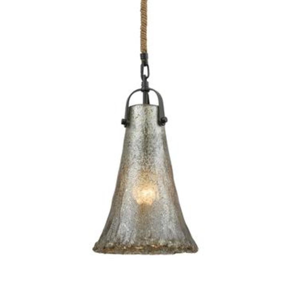 Elk Lighting, Inc. Hand Formed Glass 1 Light Pendant In Oil Rubbed Bronze 10651/1