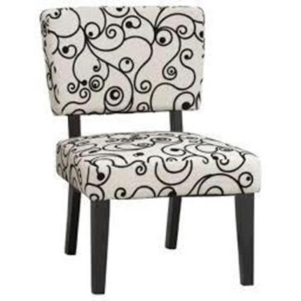 Linon Taylor Accent Chair - White Black Circles