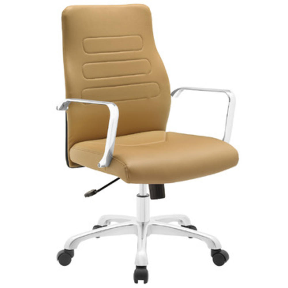 Modway Furniture Modway Depict Mid Back Aluminum Office Chair In Tan