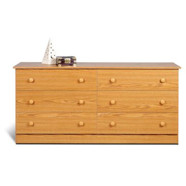 Prepac Oak Edenvale 59 Inch 6-Drawer Dresser