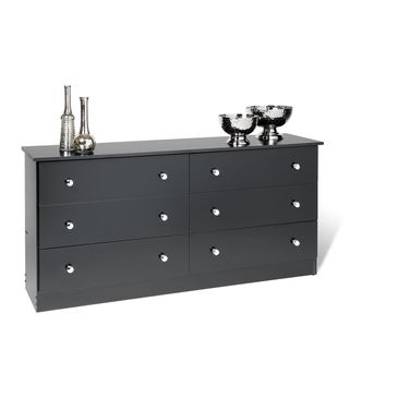 Prepac Black Edenvale 59 Inch 6 Drawer Dresser