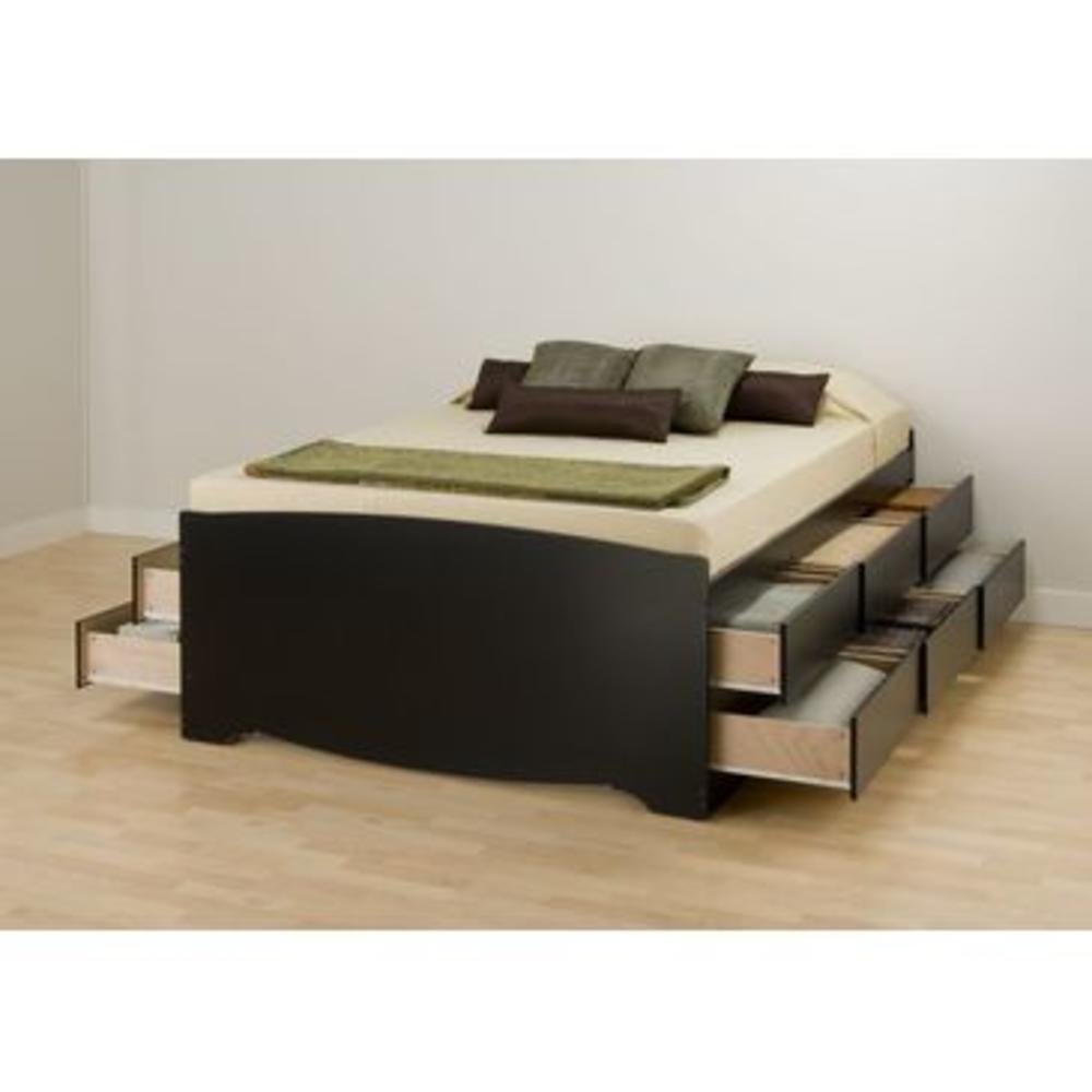 Prepac Black Tall Full/ Double 12-Drawer Platform Storage Bed