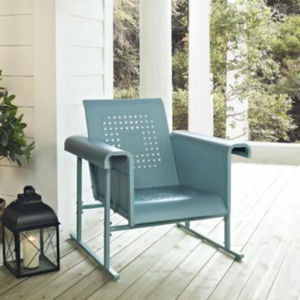 Crosley Furniture Crosley Veranda Single Glider Chair In Caribbean Blue