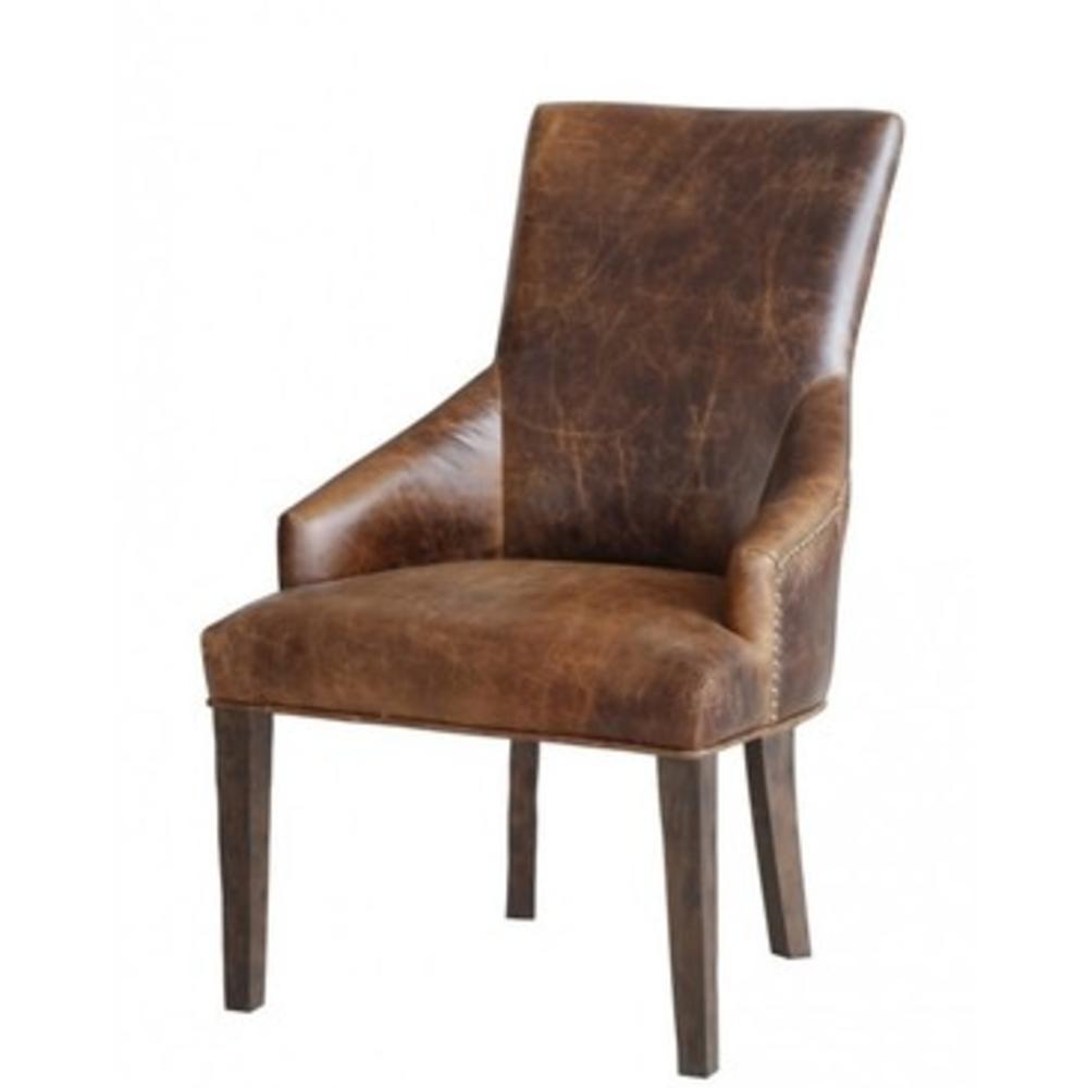 lazzaro Patagonia Leather Dining Arm Chair in Coco Brompton