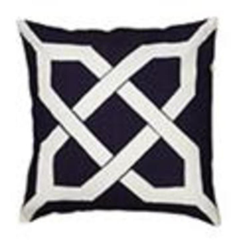 Rizzy Pillow Cover With Hidden Zipper In Navy And White [Set of 2]