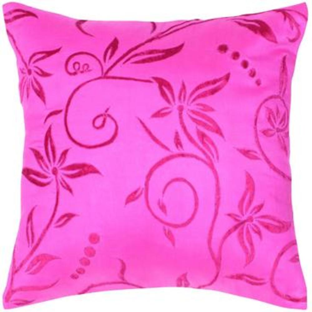 Rizzy Pillow Cover With Hidden Zipper In Hot Pink And Hot Pink [Set of 2]