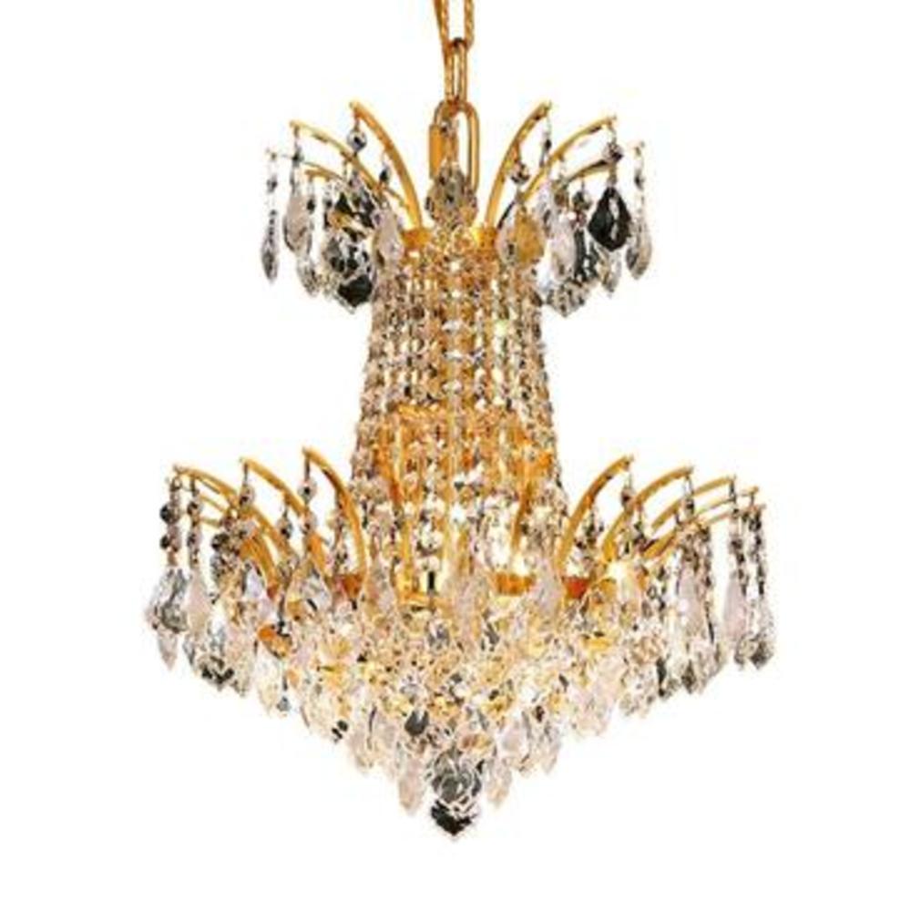 Elegant Lighting Victoria 4 light Gold Pendant Clear Royal Cut Crystal