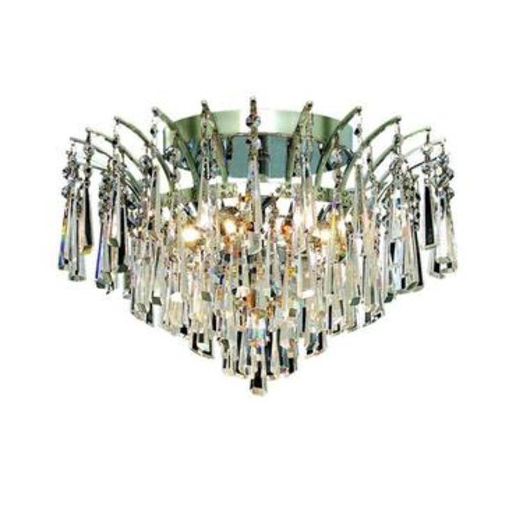 Elegant Lighting Victoria 6 light Chrome Flush Mount Clear Elegant Cut Crystal