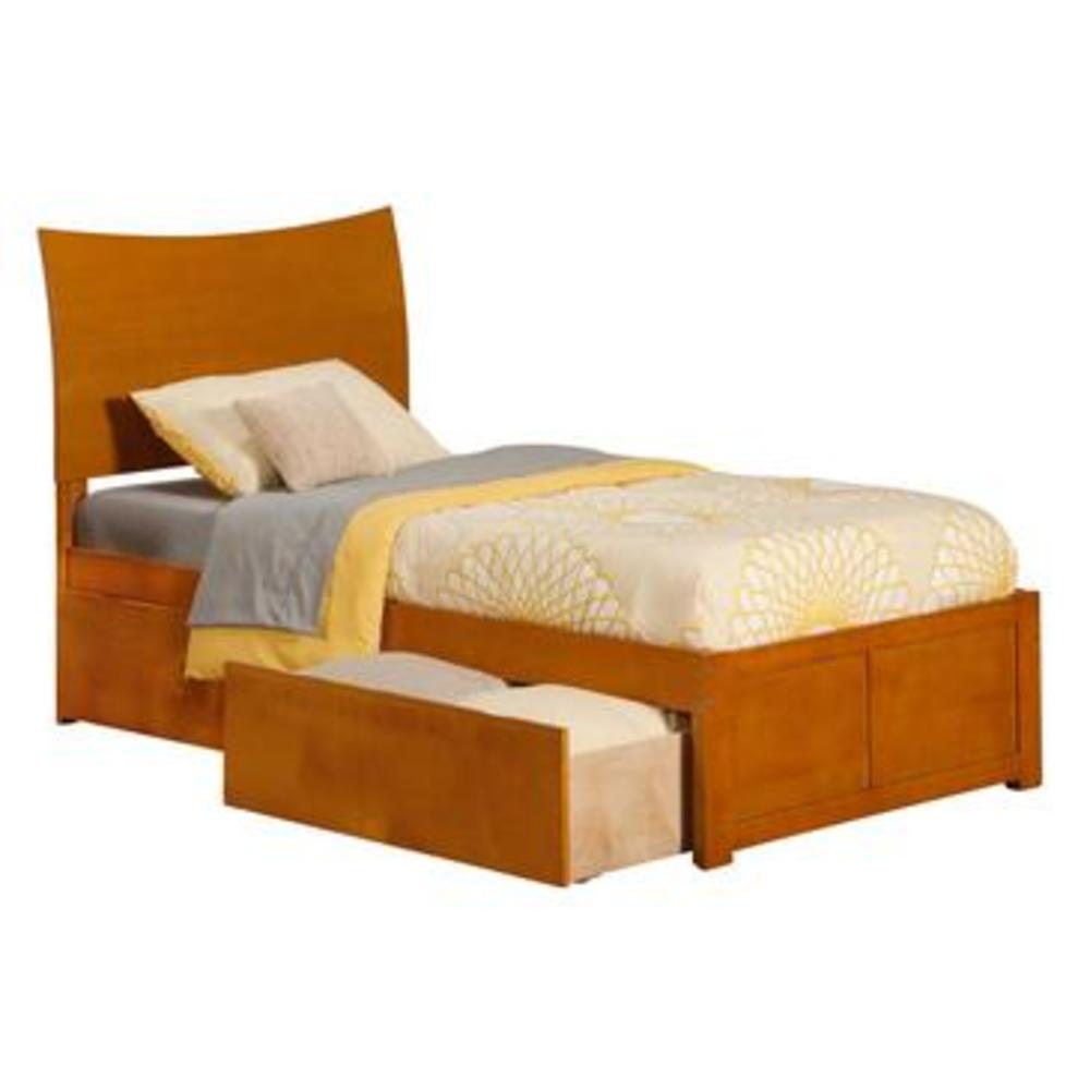 Atlantic Soho Twin XL FP Footboard With Underbed Drawer x1 Caramel Latte