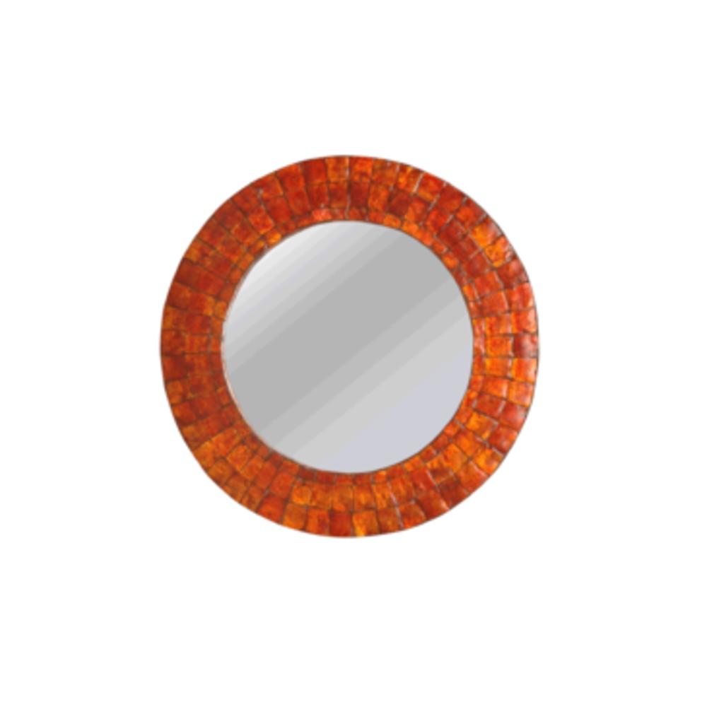Jeffan Cameron Round Mirror-Orange