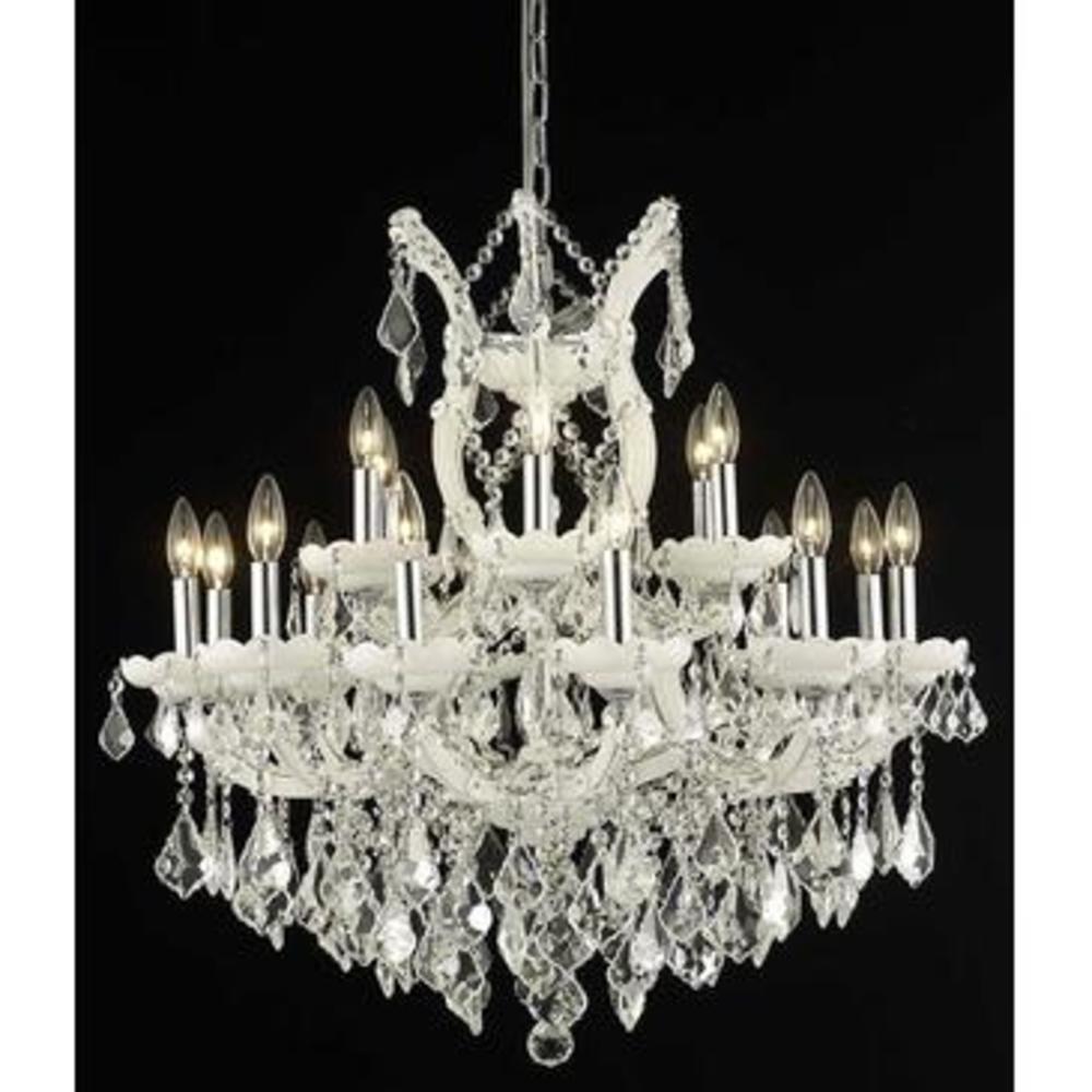 Elegant Lighting Maria Theresa 19 light white Chandelier Clear Royal Cut Crystal