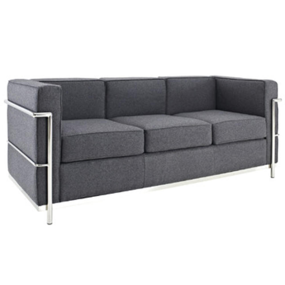 Modway Furniture Modway Charles Petite Wool Sofa in Dark Gray