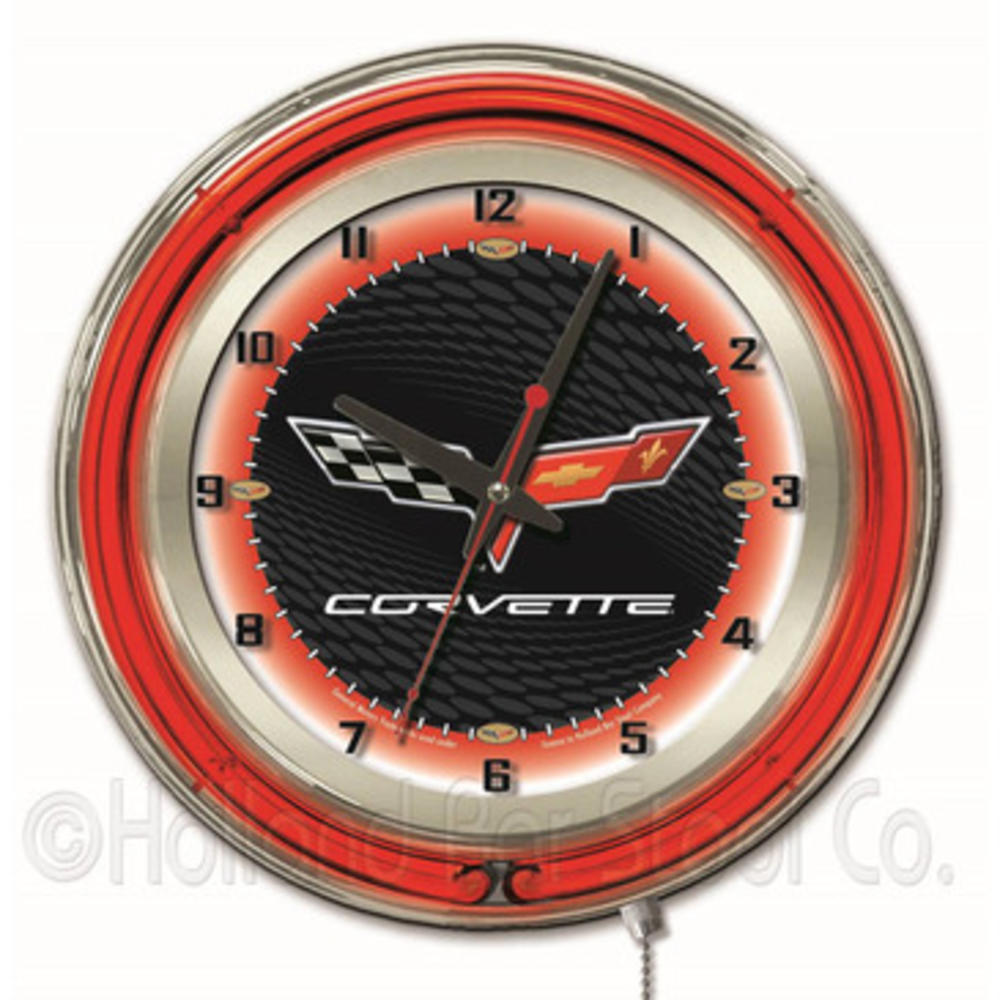 Holland Bar Stool Clk19C6BKRD Corvette - C6 19 Inch Neon Clock