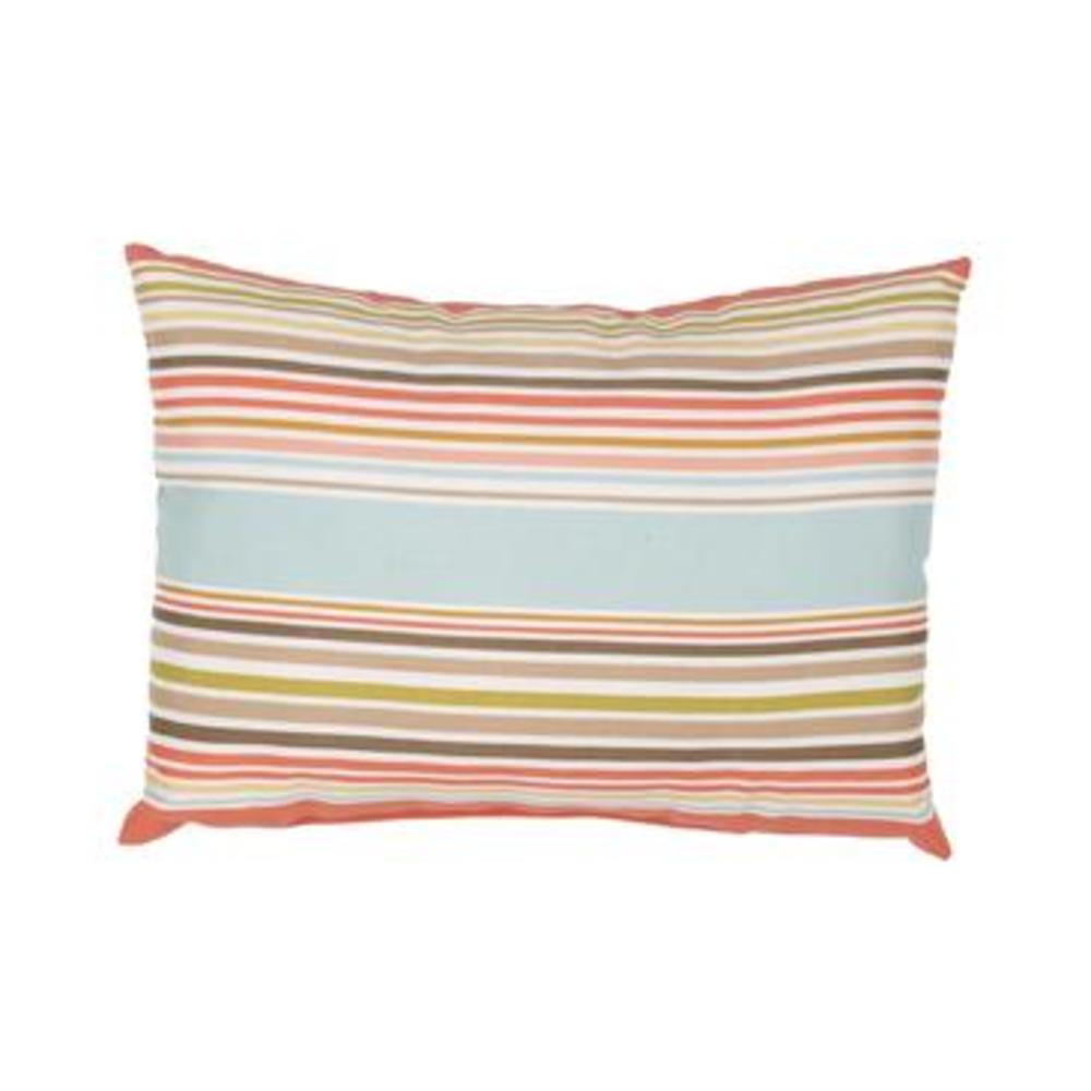 Jaipur Stripe Pattern Blue/Pink Polyester Pillow PLW101844