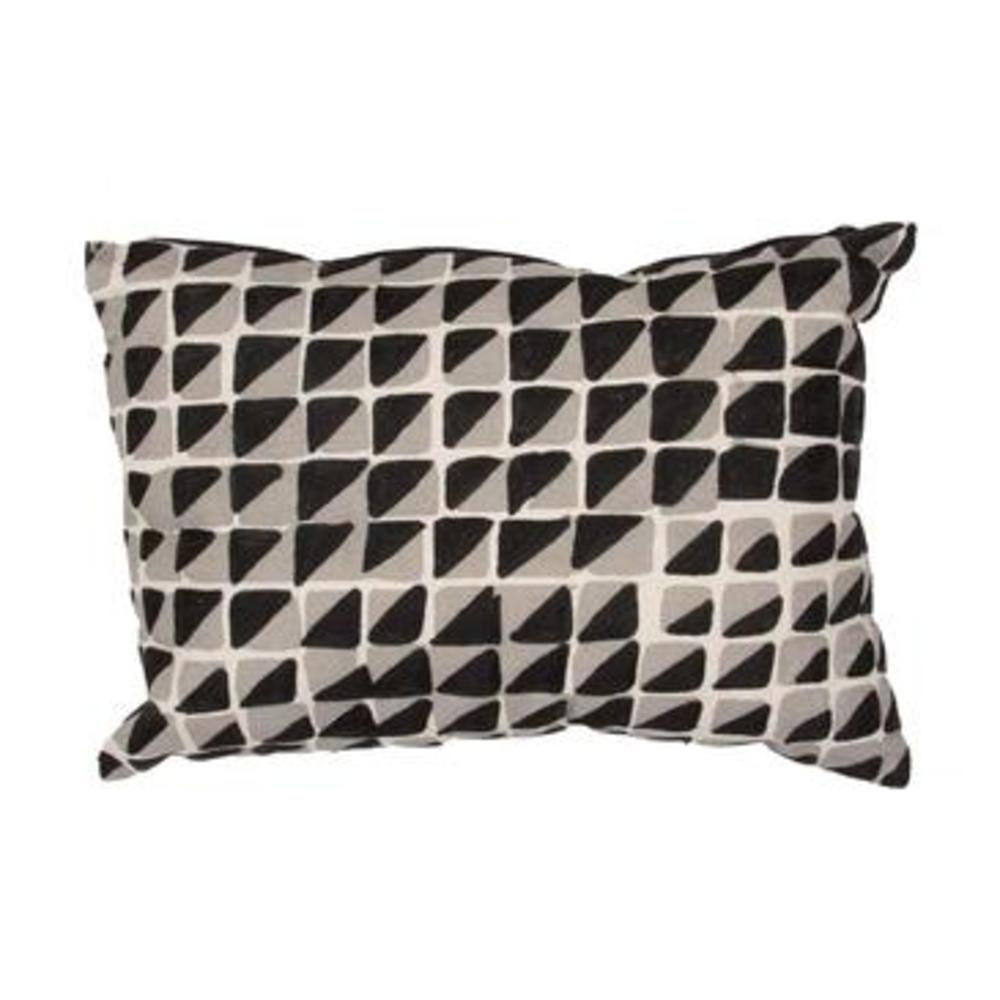 Jaipur Geometric PatternIvory Cotton Pillow In Blue